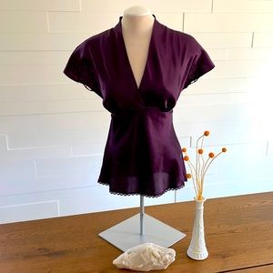 (2/$20) La Vie en Rose Purple Tie Back/Lace Upper Back - M